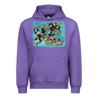 Tulip turquoise cowhide leopard background Urban Hoodie - AdoDesignShop