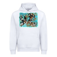 White turquoise cowhide leopard background Urban Hoodie - AdoDesignShop