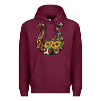 Burgundy horseshoe sunflower Premium Hoodie - JahusDesignShop