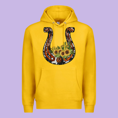 Horseshoe Sunflower Premium Hoodie Designed By Jahusdesignshop