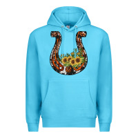 Ocean Blue horseshoe sunflower Premium Hoodie - JahusDesignShop