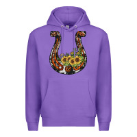 Purple horseshoe sunflower Premium Hoodie - JahusDesignShop