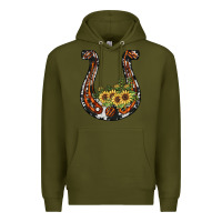 Army Green horseshoe sunflower Premium Hoodie - JahusDesignShop