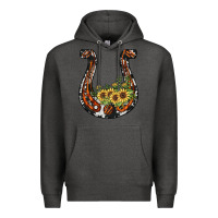 Charcoal Heather horseshoe sunflower Premium Hoodie - JahusDesignShop