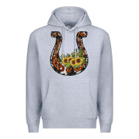 Heather Grey horseshoe sunflower Premium Hoodie - JahusDesignShop