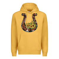 Mustard horseshoe sunflower Premium Hoodie - JahusDesignShop