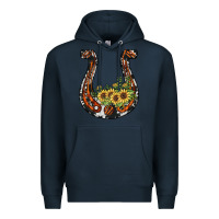 Navy horseshoe sunflower Premium Hoodie - JahusDesignShop