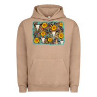 Cow Skull Sunflower Background Urban Hoodie | Teevron