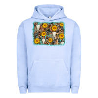 Pigment Grape Ice cow skull sunflower background Urban Hoodie - AdoDesignShop