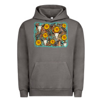 Pigment Tornado cow skull sunflower background Urban Hoodie - AdoDesignShop