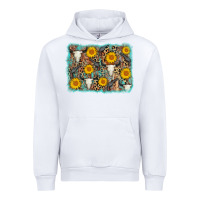 White cow skull sunflower background Urban Hoodie - AdoDesignShop