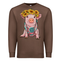Chestnut sunflower pig with gemstone Premium Sweatshirt - RanaPortraitStore