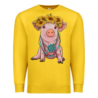 Lemon sunflower pig with gemstone Premium Sweatshirt - RanaPortraitStore