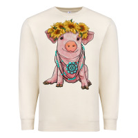 Sandshell sunflower pig with gemstone Premium Sweatshirt - RanaPortraitStore