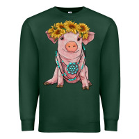 Sunflower Pig With Gemstone Premium Sweatshirt | Teevron