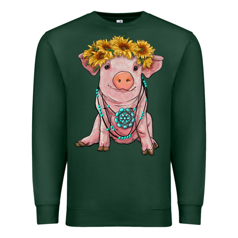 Sunflower Pig With Gemstone Premium Sweatshirt by RanaPortraitStore | Teevron
