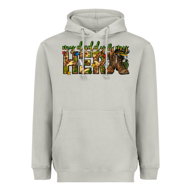 My Daddy Is My Hero Army Western Heavyweight Hoodie by texasbilliewilder | Teevron