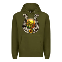 Army Green horseshoe sunset Premium Hoodie - JahusDesignShop