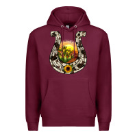 Burgundy horseshoe sunset Premium Hoodie - JahusDesignShop