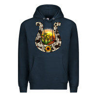 Navy horseshoe sunset Premium Hoodie - JahusDesignShop