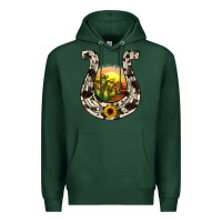 Sports Green horseshoe sunset Premium Hoodie - JahusDesignShop