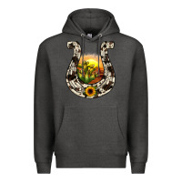 Charcoal Heather horseshoe sunset Premium Hoodie - JahusDesignShop