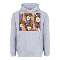 Heather Grey easter bunny carrot daisys leopard glitter Heavyweight Hoodie - RanaPortraitStore