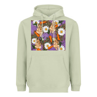 Matcha easter bunny carrot daisys leopard glitter Heavyweight Hoodie - RanaPortraitStore