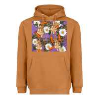 Meerkat easter bunny carrot daisys leopard glitter Heavyweight Hoodie - RanaPortraitStore