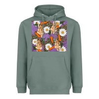 Sage easter bunny carrot daisys leopard glitter Heavyweight Hoodie - RanaPortraitStore
