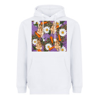 White easter bunny carrot daisys leopard glitter Heavyweight Hoodie - RanaPortraitStore