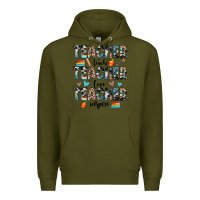 Army Green teacher teach love inspire Premium Hoodie - JahusDesignShop