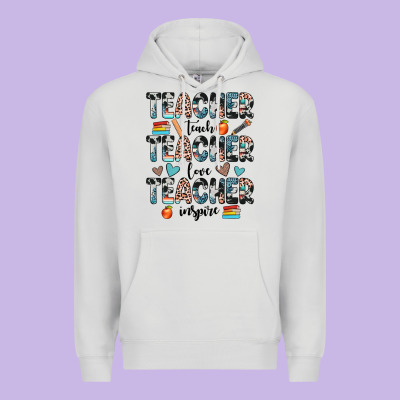 Teacher Teach Love Inspire Premium Hoodie Designed By Jahusdesignshop