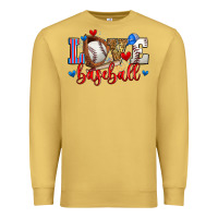 Antique Gold love baseball Premium Sweatshirt - Zillion Design Studio