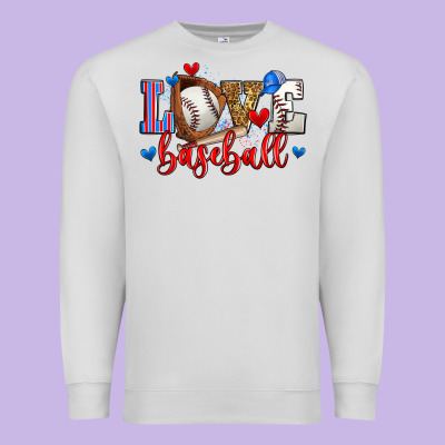 Love Baseball Premium Sweatshirt Designed By Zillion Design Studio