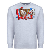 Heather Grey love baseball Premium Sweatshirt - Zillion Design Studio