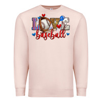 Pale Pink love baseball Premium Sweatshirt - Zillion Design Studio