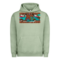 Pigment Oil Green hearts mama license plate Urban Hoodie - Artiststas