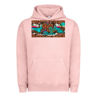 Pigment Salmon hearts mama license plate Urban Hoodie - Artiststas