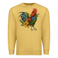 Antique Gold rooster with sunflowers Premium Sweatshirt - RanaPortraitStore