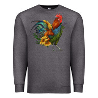 Charcoal Heather rooster with sunflowers Premium Sweatshirt - RanaPortraitStore