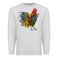Dove Grey rooster with sunflowers Premium Sweatshirt - RanaPortraitStore