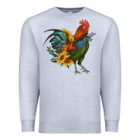 Heather Grey rooster with sunflowers Premium Sweatshirt - RanaPortraitStore
