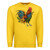 Lemon rooster with sunflowers Premium Sweatshirt - RanaPortraitStore