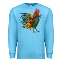 Ocean Blue rooster with sunflowers Premium Sweatshirt - RanaPortraitStore