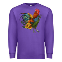 Purple rooster with sunflowers Premium Sweatshirt - RanaPortraitStore