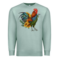 Seafoam rooster with sunflowers Premium Sweatshirt - RanaPortraitStore