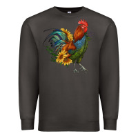 Smoke rooster with sunflowers Premium Sweatshirt - RanaPortraitStore