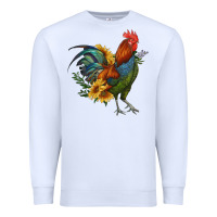 White rooster with sunflowers Premium Sweatshirt - RanaPortraitStore