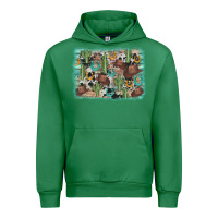 Emerald cactus cowboy hat background Urban Hoodie - AdoDesignShop